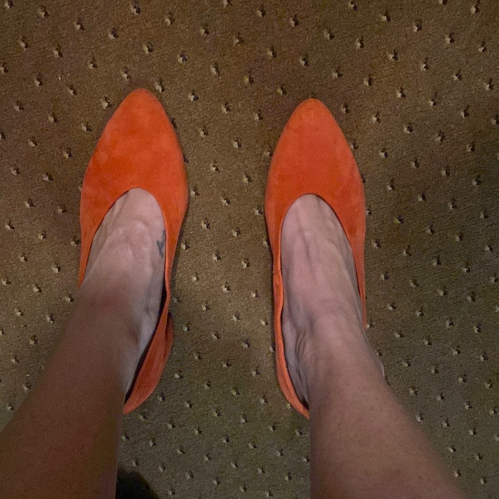 Anthropology red/orange/tangerine heels